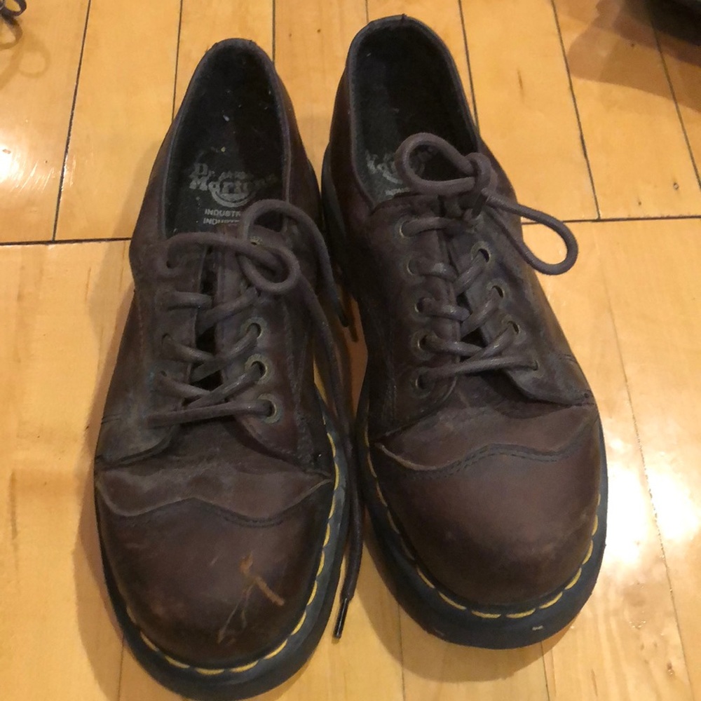 Dr Martens brown leather lace up shoes